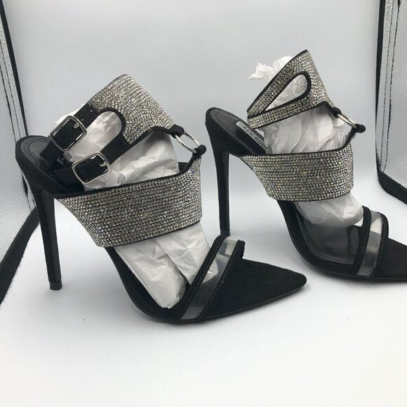 Cape Robbin Damita Black Suede Rhinestone Womens High Heels Size 6 (Brand New) - Picture 7 of 9